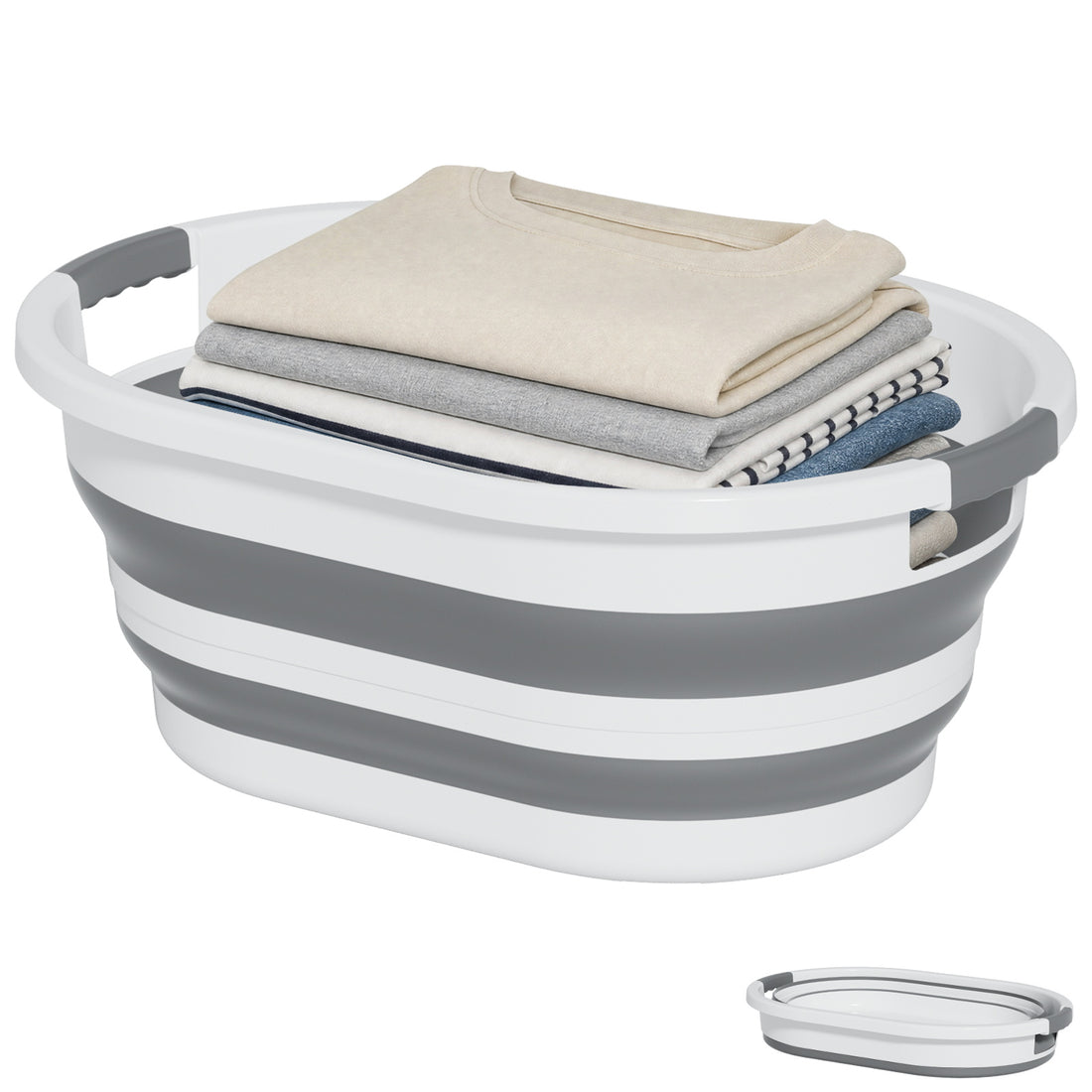 OOAMBB 43L Collapsible Laundry Basket - Grey, 1 Pack image 1