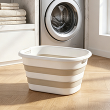 OOAMBB Large Collapsible Laundry Basket - Beige, 2 Pack image 2