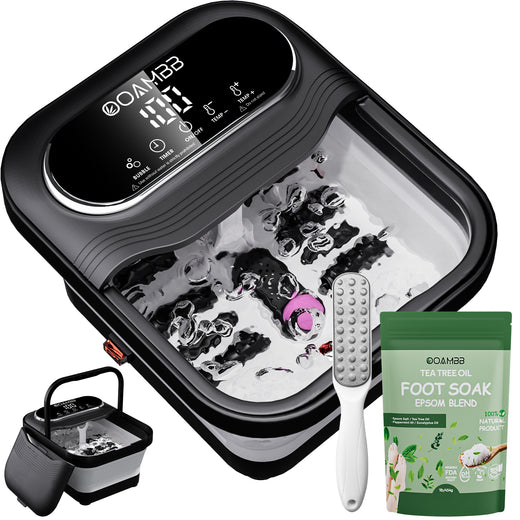 OOAMBB 3 in 1 Collapsible Foot Spa with XL Touch Screen - Black main image