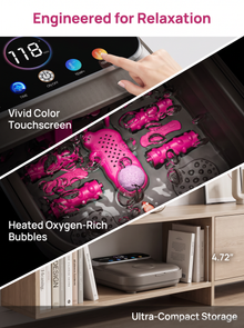 OOAMBB 3 in 1 Collapsible Foot Spa with Color Touch Screen and Remote Control - Grey detail image 8