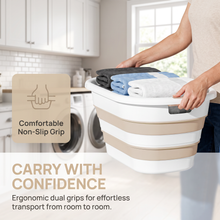 OOAMBB Large Collapsible Laundry Basket - Beige, 2 Pack image 4