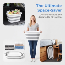 OOAMBB Large Collapsible Laundry Basket - Grey, 2 Pack image 6