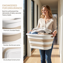 OOAMBB Large Collapsible Laundry Basket - Beige, 2 Pack image 6
