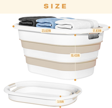 OOAMBB Large Collapsible Laundry Basket - Beige, 2 Pack image 8