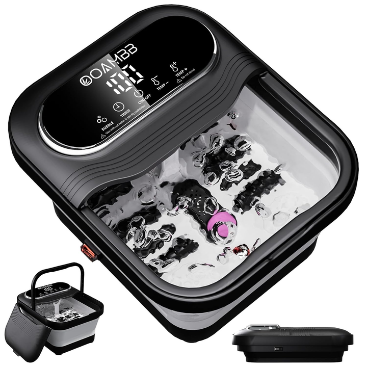 OOAMBB BE-F1200 Collapsible Foot Spa - Black & White image 1