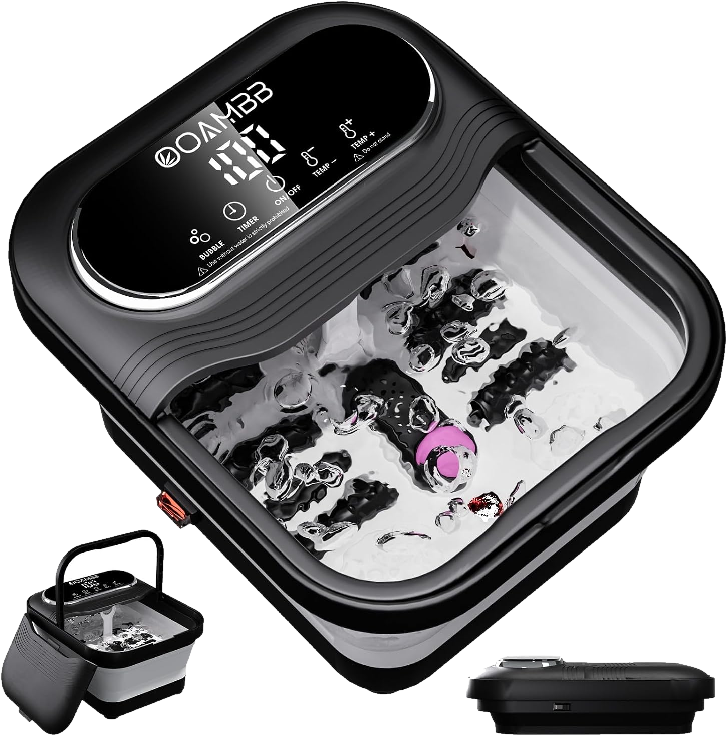 OOAMBB BE-F1200 Collapsible Foot Spa - Black & White