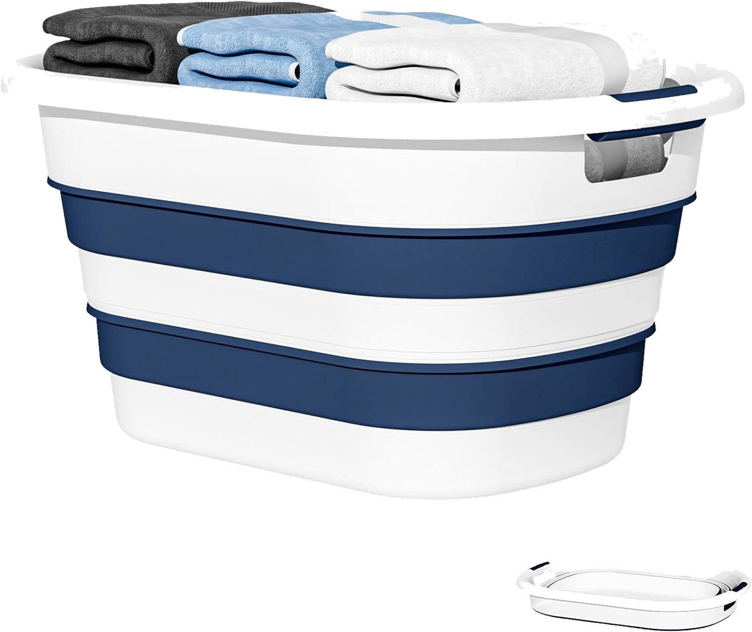 OOAMBB 43L Large Collapsible Laundry Basket - Blue, 1 Pack